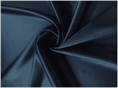 Атлас темно-синего цвета с эластаном