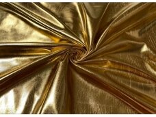 Blizgus trikotažinis audinys LAMA su elastanu, auksinis