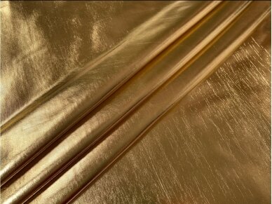 Blizgus trikotažinis audinys LAMA su elastanu, auksinis