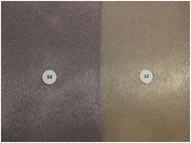 Krep-satinai– šviesiai biežinis; biežinis su rožiniu atspalviu; tamsiai biežinis (laikinai nėra); pilkai biežinis