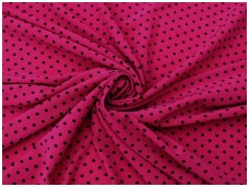 "Silka" suknelinis audinys fuksijos spalvos taškuotas