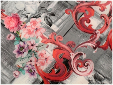 Платьевая ткань "Силка" с цветочным дизайном