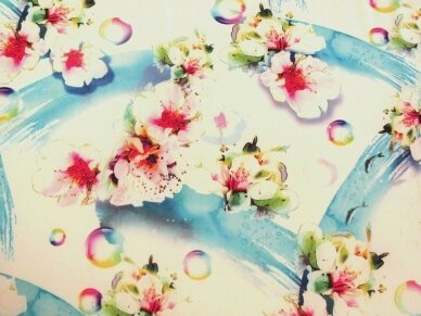"Silka" suknelinis audinys gėlėto rašto