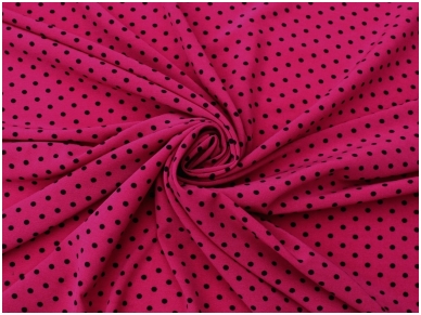 "Silka" suknelinis audinys fuksijos spalvos taškuotas