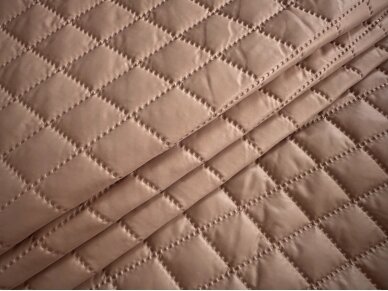 Курточная ткань капучино цвета с полуматовой поверхностью