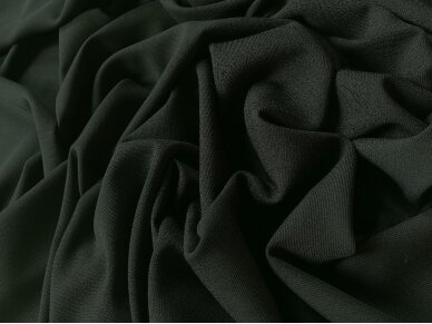 Struktūrinis tekstilinis suknelinis audinys tamsios chaki spalvos