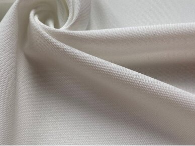 Struktūrinis tekstilinis suknelinis audinys pieno baltumo spalvos