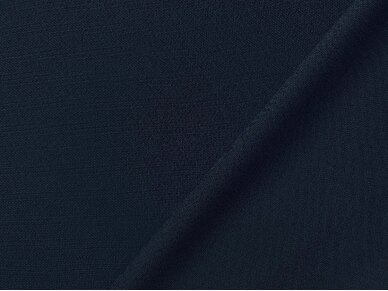 Struktūrinis tekstilinis suknelinis audinys tamsiai mėlynos spalvos