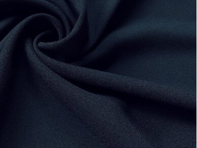 Struktūrinis tekstilinis suknelinis audinys tamsiai mėlynos spalvos