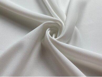 Struktūrinis tekstilinis suknelinis audinys pieno baltumo spalvos