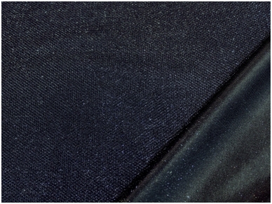 Трикотажная ткань темно-синего цвета с блестящей серебряной нитью