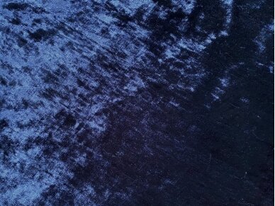 Veliūras trikotažinis, glamžito efekto, tamsiai melynos spalvos
