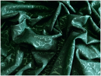 Жаккардовая трикотажная ткань, с цветочным орнаментом, зеленая