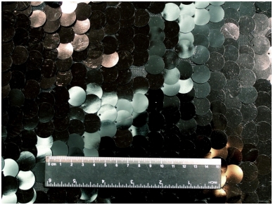 Juodos spalvos žvyneliai d 1.7 cm ant tinklelio